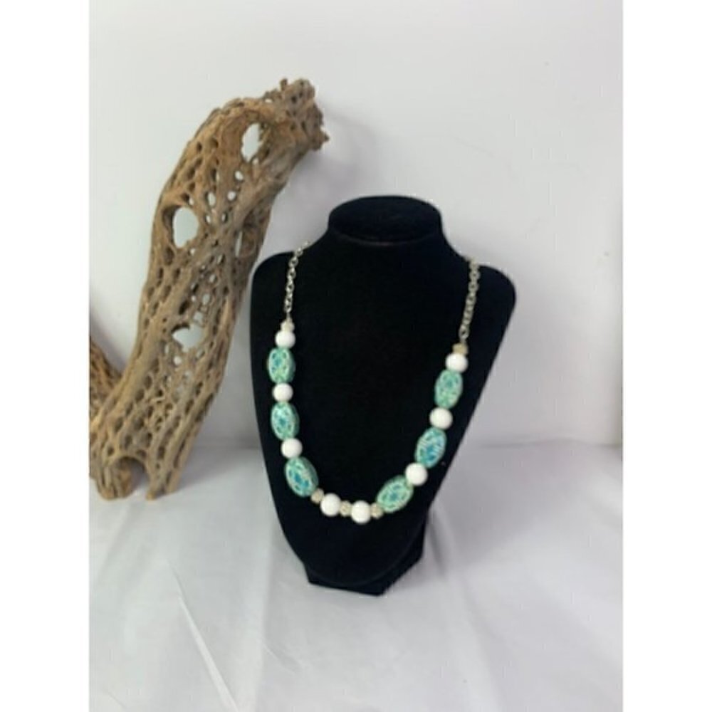 Vintage Ceramic and Glass Beaded Necklace